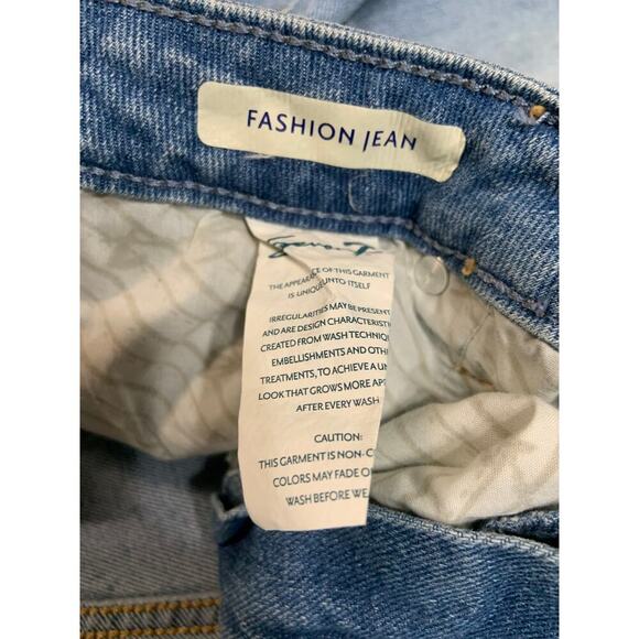 Seven7 Fashion Jeans Women 14 Distressed Light Wash Cropped Western Boho Fringe - Picture 3 of 15